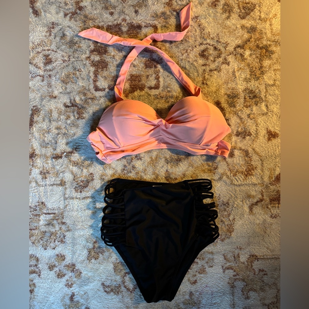 Black High-Waist Bikini Bottoms